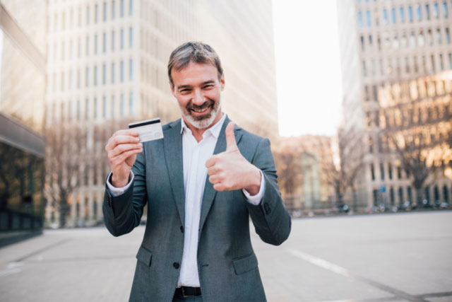 Man who just received a business credit card