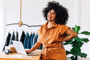 business woman smiling